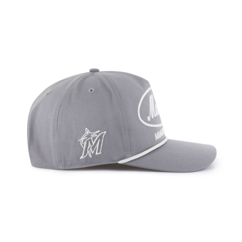 Miami Marlins '47 Foundational Hitch Adjustable Hat - Gray