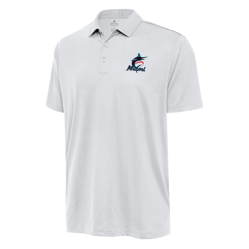 Miami Marlins Antigua Big & Tall Ellipse Polo - White