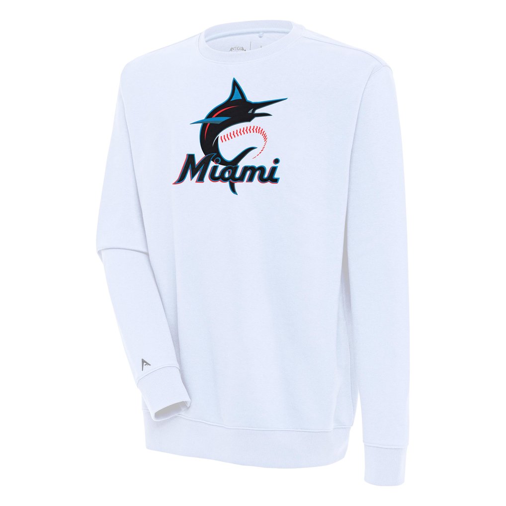  Miami Marlins Antigua Victory Pullover Sweatshirt - White