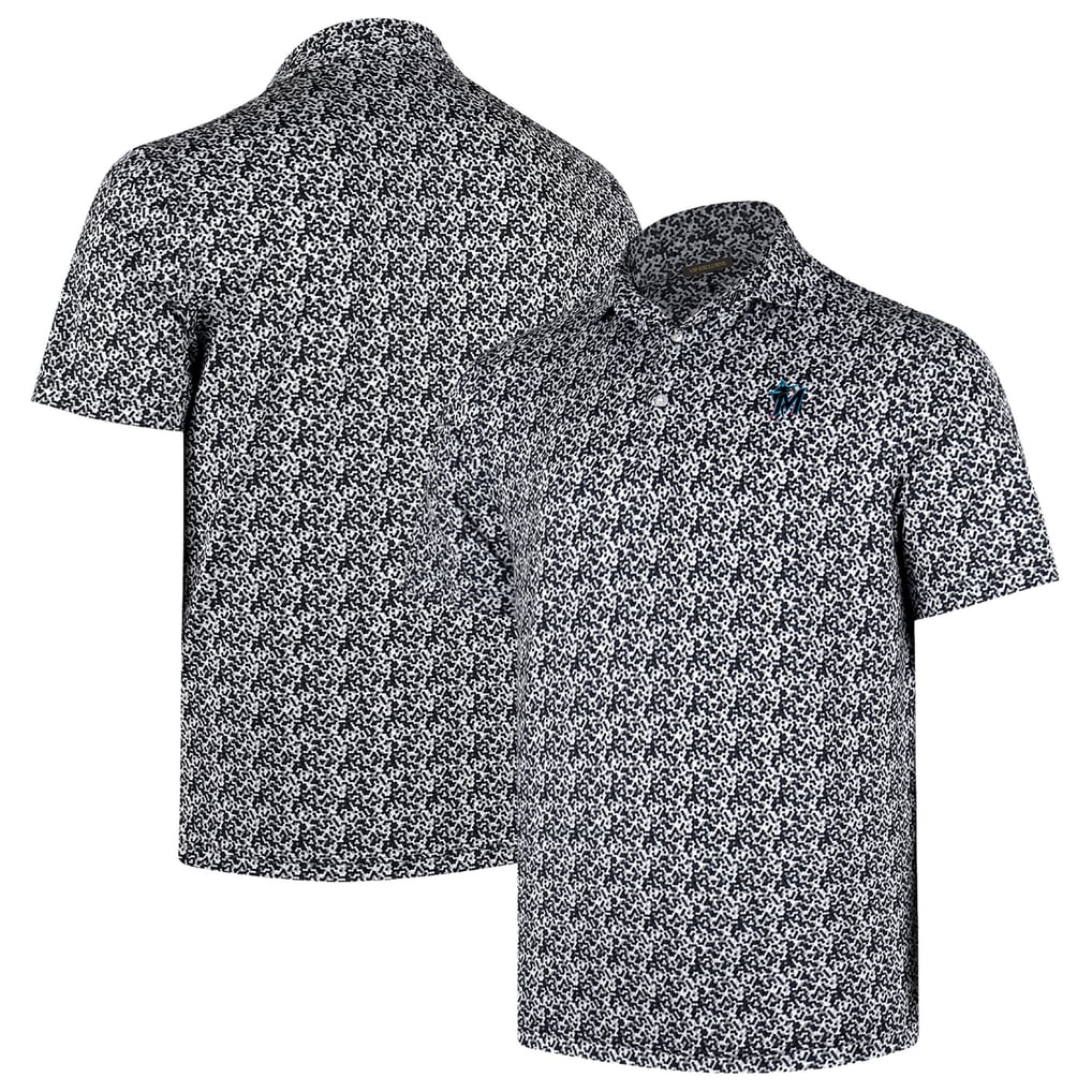 Miami Marlins 4K Tri-Blend Polo - Black