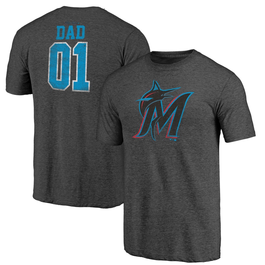 Miami Marlins Father's Day Greatest Dad Tri-Blend T-Shirt - Black