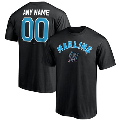 Miami Marlins Personalized Team Winning Streak Name & Number T-Shirt - Black