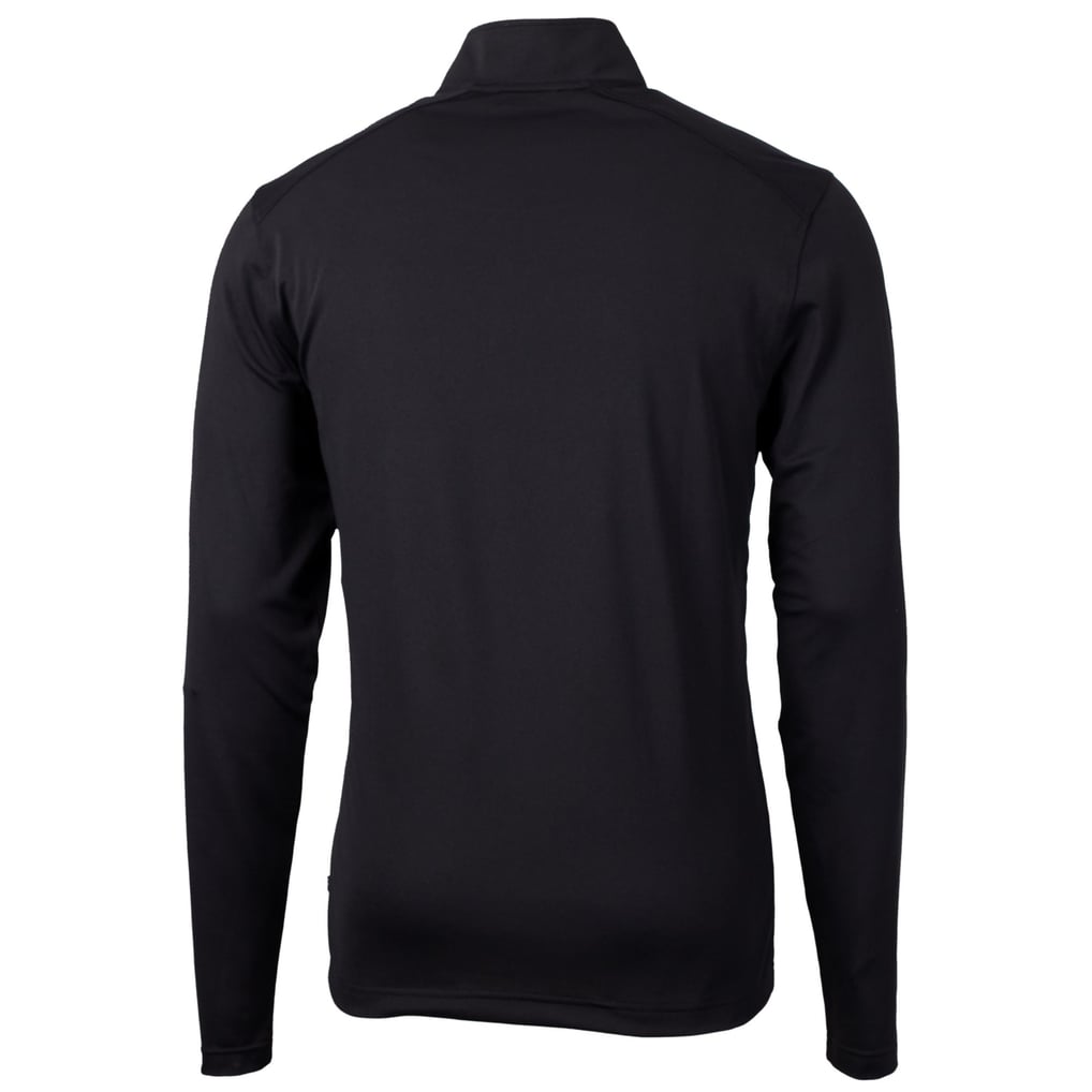  Miami Marlins Cutter & Buck Virtue Eco Pique Recycled Quarter-Zip Pullover Top - Black