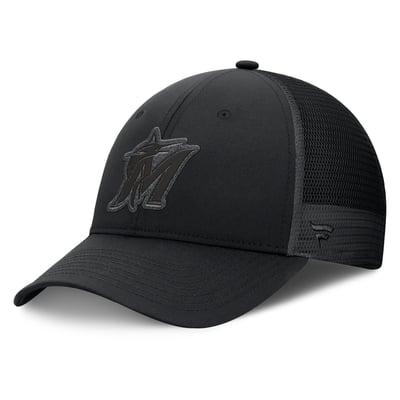 Miami Marlins Fanatics Launch Adjustable Trucker Hat - Black