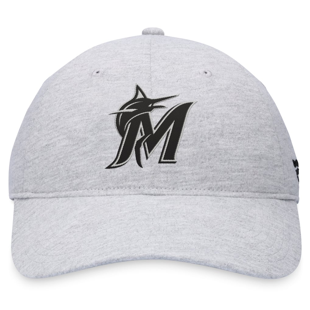 Miami Marlins Fanatics Logo Adjustable Hat - Gray