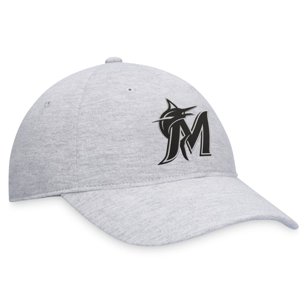 Miami Marlins Fanatics Logo Adjustable Hat - Gray
