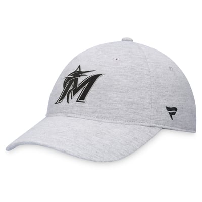Miami Marlins Fanatics Logo Adjustable Hat - Gray