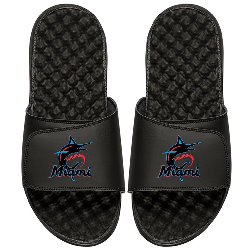 Miami Marlins ISlide Primary Logo Slide Sandals - Black