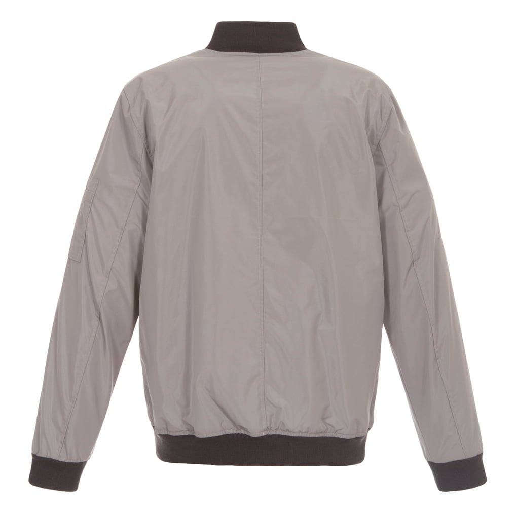 Miami Marlins JH Design Lightweight Nylon Bomber Jacket - Gray