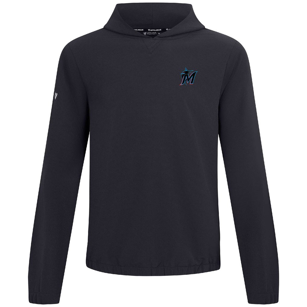 Miami Marlins Levelwear Action Insignia 2.0 Pullover Hoodie - Black