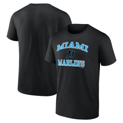  Miami Marlins Logo Athletic Heart and Soul T-Shirt - Black