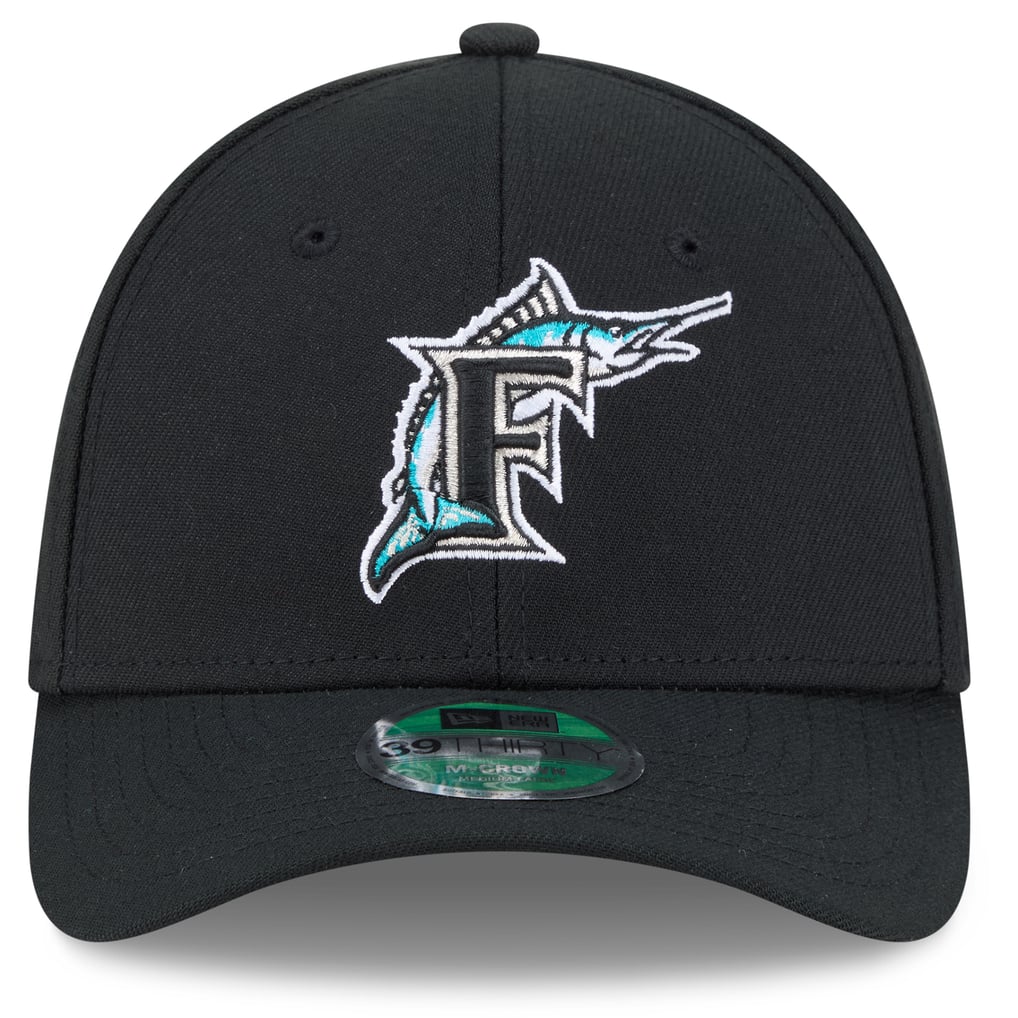  Florida Marlins New Era  Player Replica 39THIRTY M-Crown Flex Hat - Black