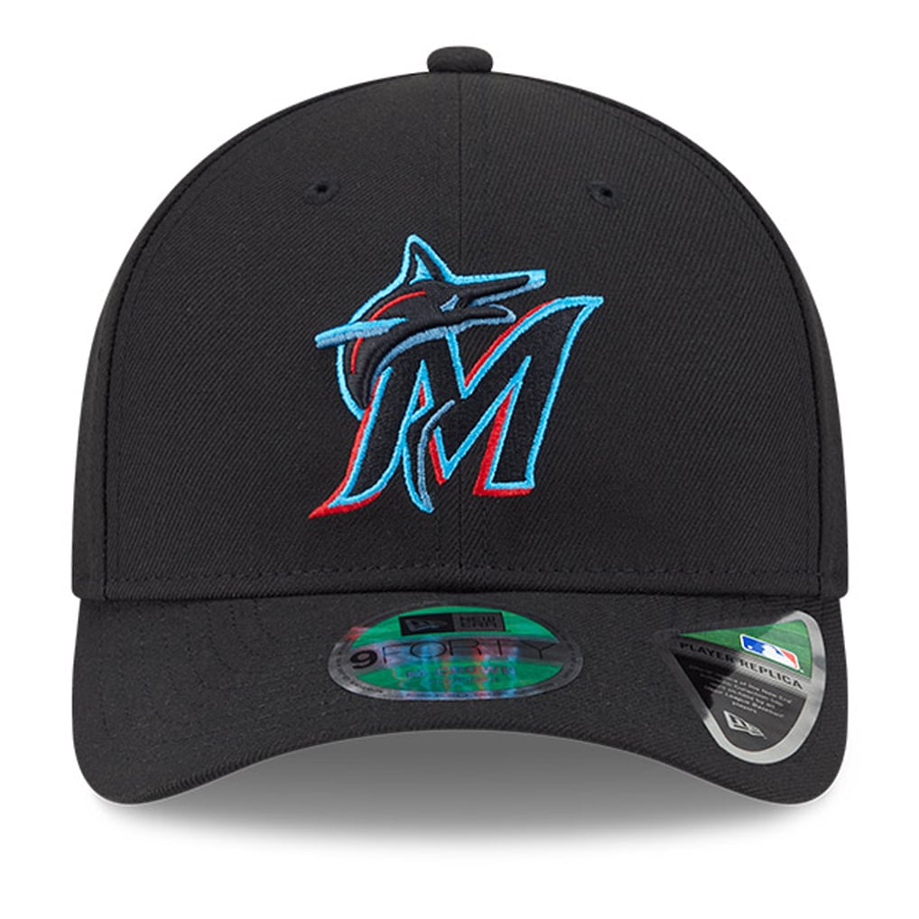  Miami Marlins New Era Player Replica 9FORTY Adjustable Hat - Black