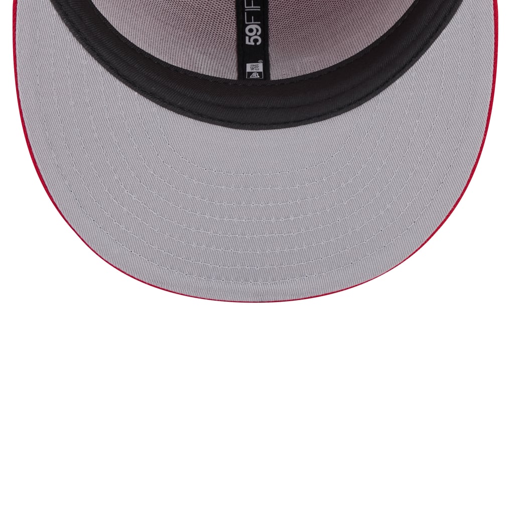 Miami Marlins New Era White Logo 59FIFTY Fitted Hat - Red