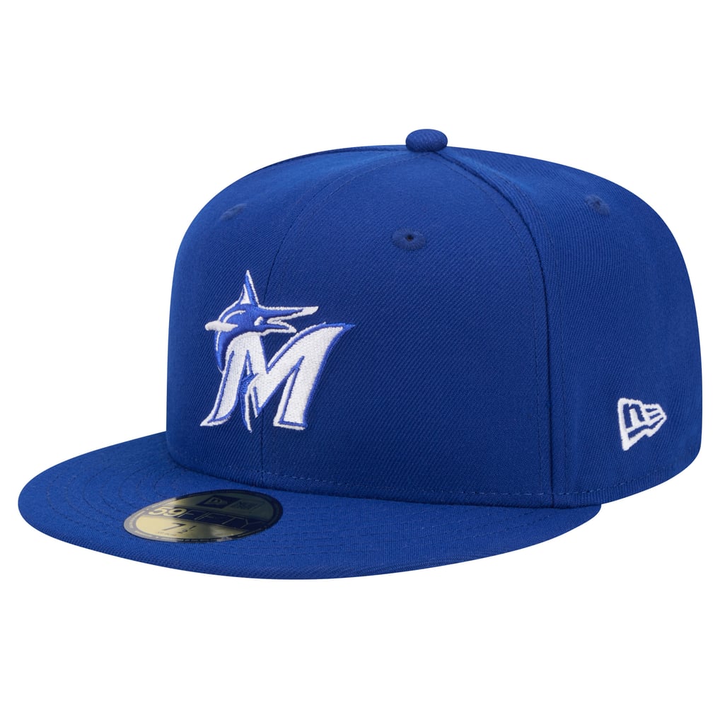 Miami Marlins New Era White Logo 59FIFTY Fitted Hat - Royal
