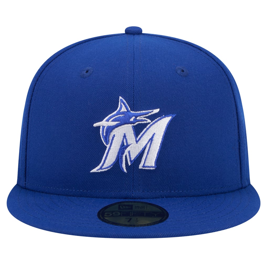 Miami Marlins New Era White Logo 59FIFTY Fitted Hat - Royal