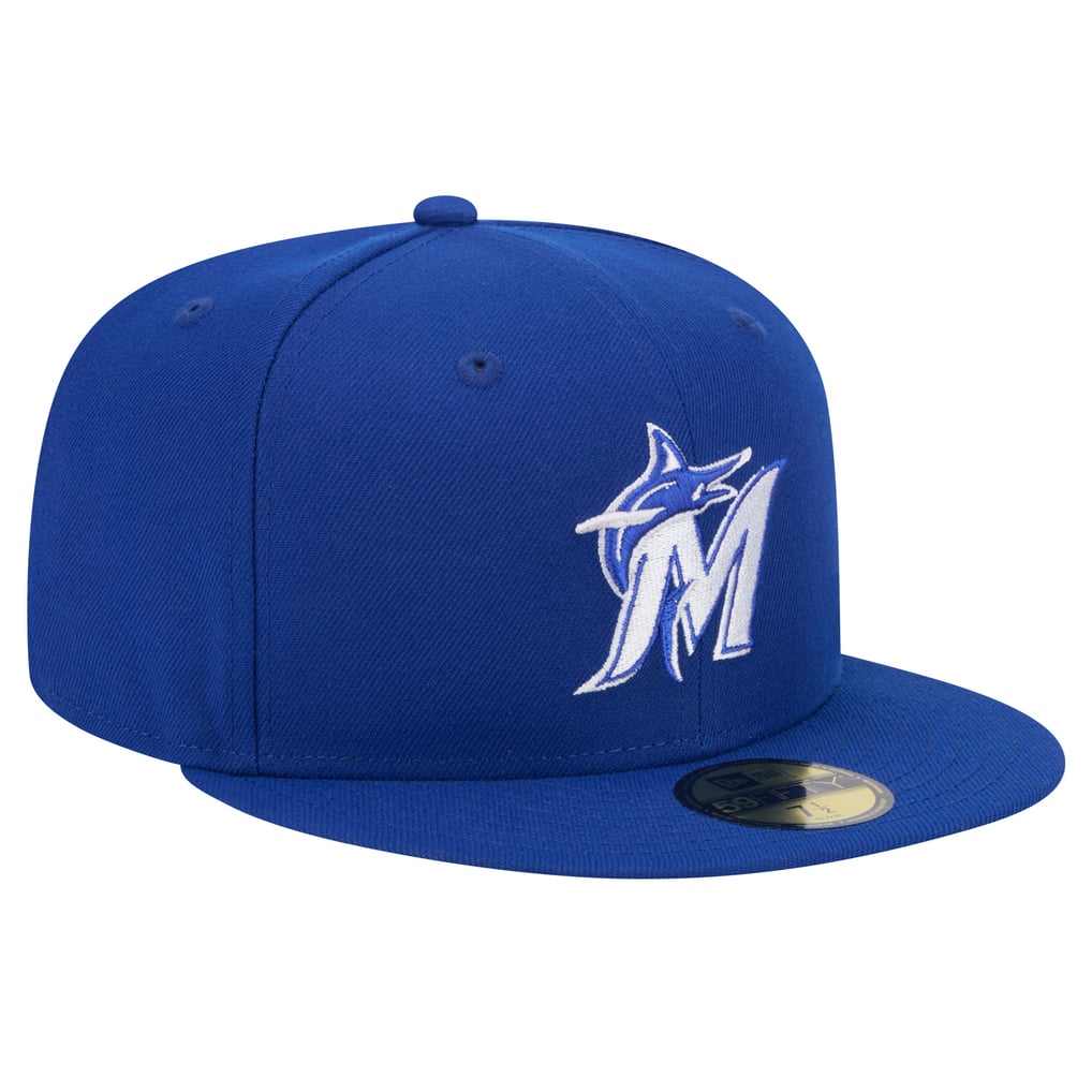 Miami Marlins New Era White Logo 59FIFTY Fitted Hat - Royal