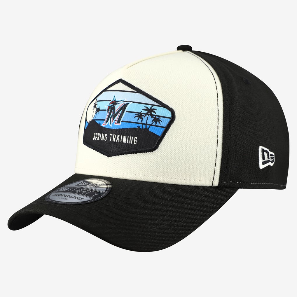  Miami Marlins New Era 2026 Spring Training Fan Pack Gradient 39THIRTY Flex Hat - Stone