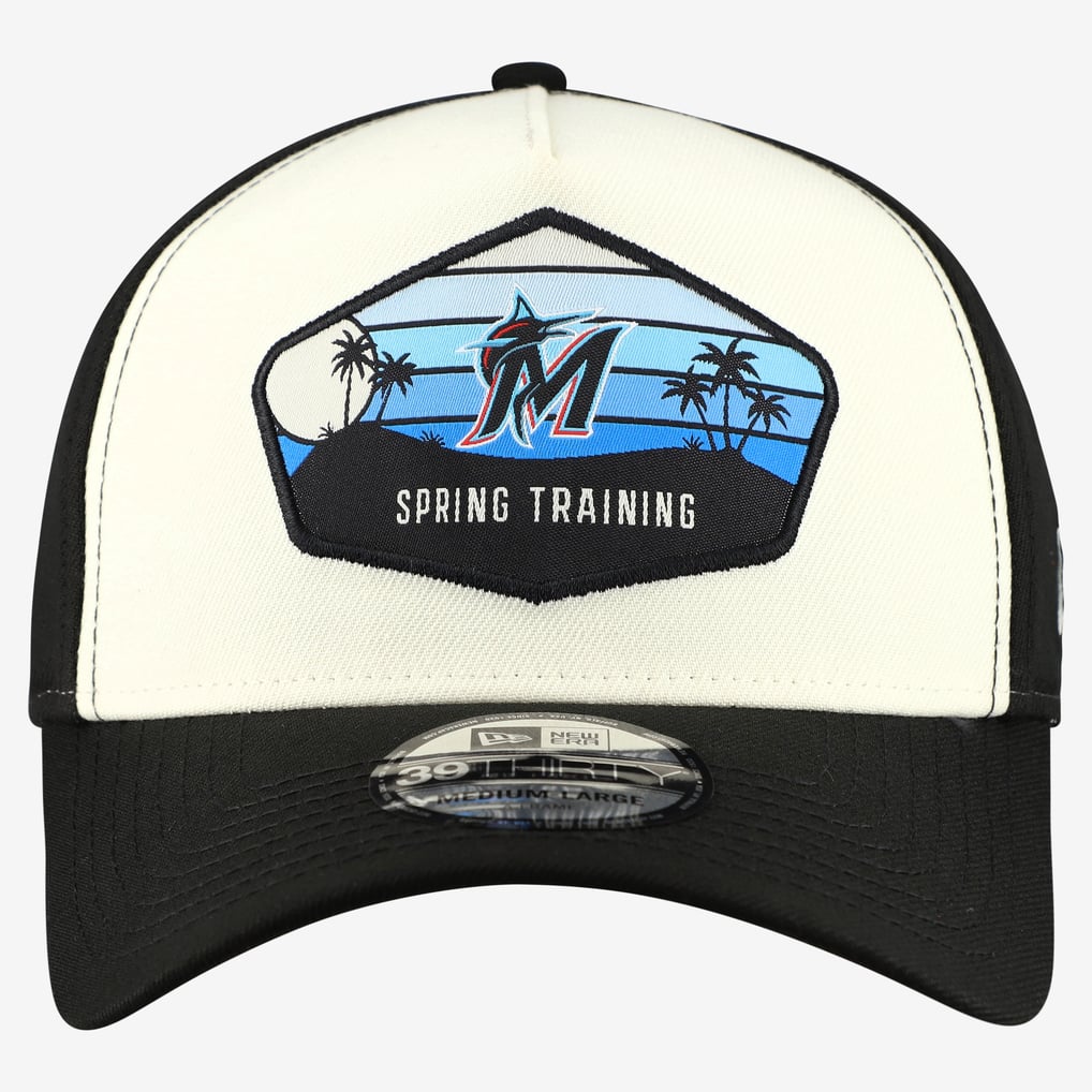  Miami Marlins New Era 2026 Spring Training Fan Pack Gradient 39THIRTY Flex Hat - Stone