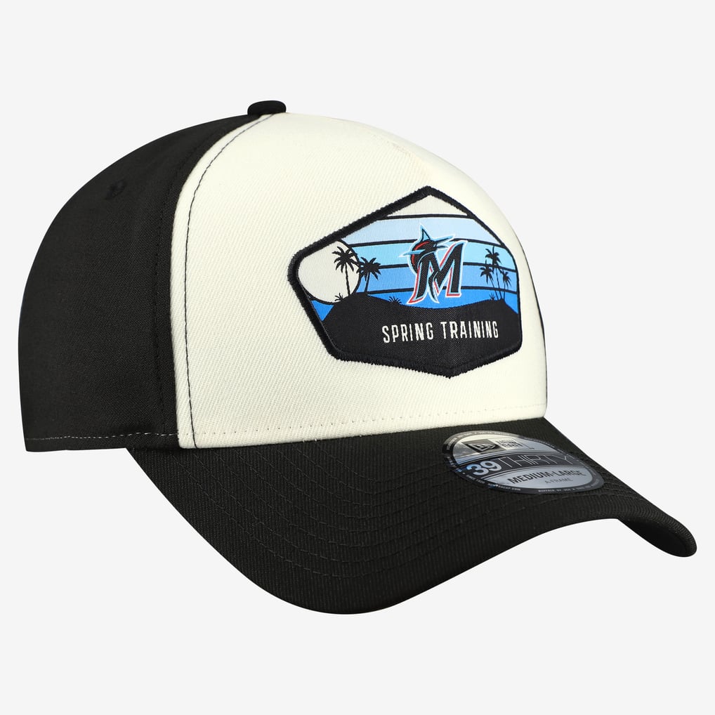  Miami Marlins New Era 2026 Spring Training Fan Pack Gradient 39THIRTY Flex Hat - Stone