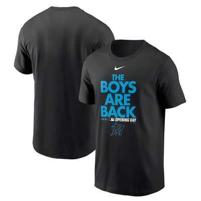  Miami Marlins Nike 2021 Opening Day Phrase T-Shirt - Black