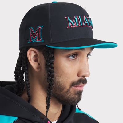Miami Marlins Nike 2025 City Connect Performance Fitted Hat - Black
