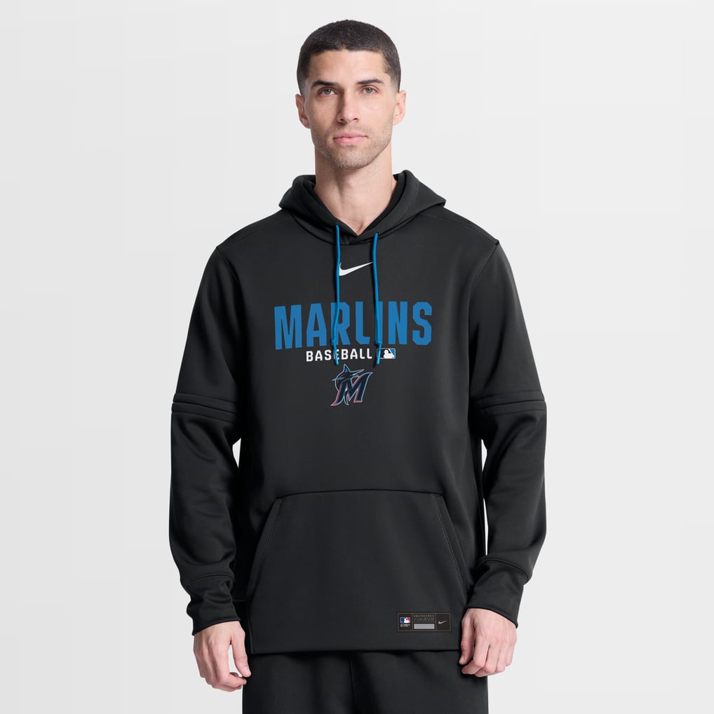 Miami Marlins Nike Authentic Collection Therma-FIT Hoodie - Black