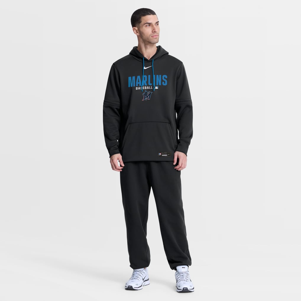 Miami Marlins Nike Authentic Collection Therma-FIT Hoodie - Black