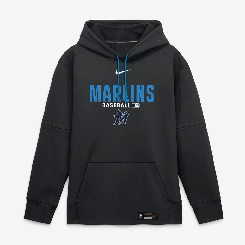 Miami Marlins Nike Authentic Collection Therma-FIT Hoodie - Black