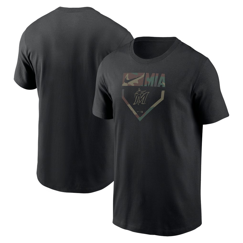 Miami Marlins Nike Camo T-Shirt - Black