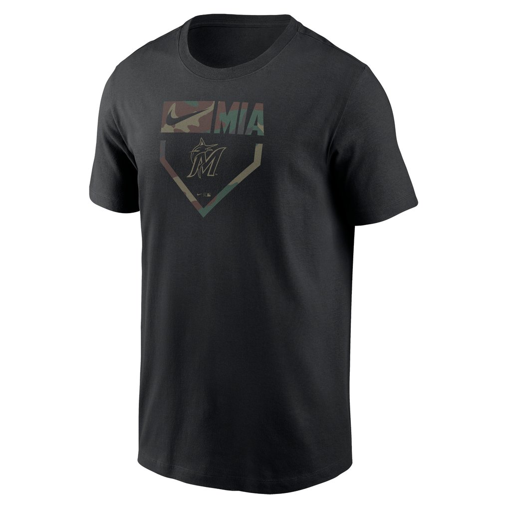 Miami Marlins Nike Camo T-Shirt - Black