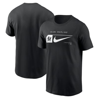 Miami Marlins Nike Fashion Graphic Swoosh T-Shirt - Black