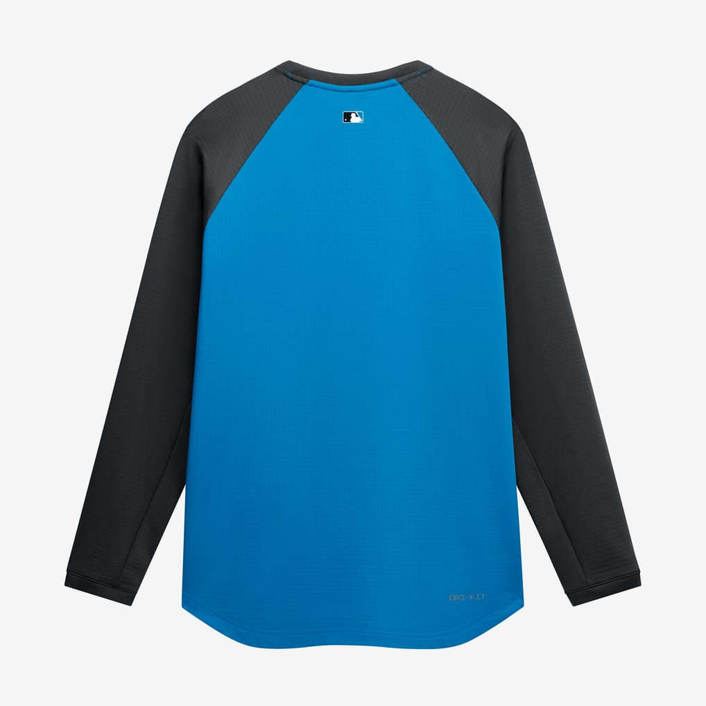 Miami Marlins Nike Authentic Collection Raglan Dri-FIT Sweatshirt - Blue