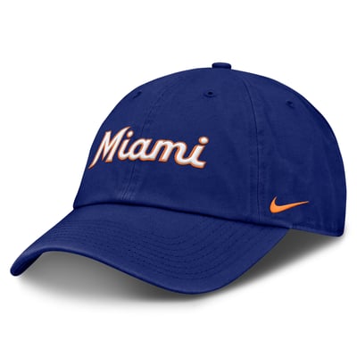 Miami Marlins Nike Club Adjustable Hat - Deep Royal
