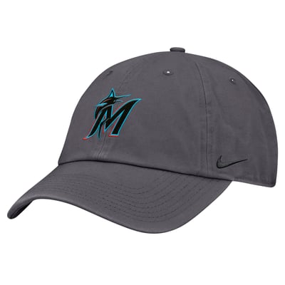 Miami Marlins Nike Club Adjustable Hat - Gray