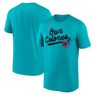 Miami Marlins Nike 2025 City Connect Team Phrase Script Legend Performance T-Shirt - Teal