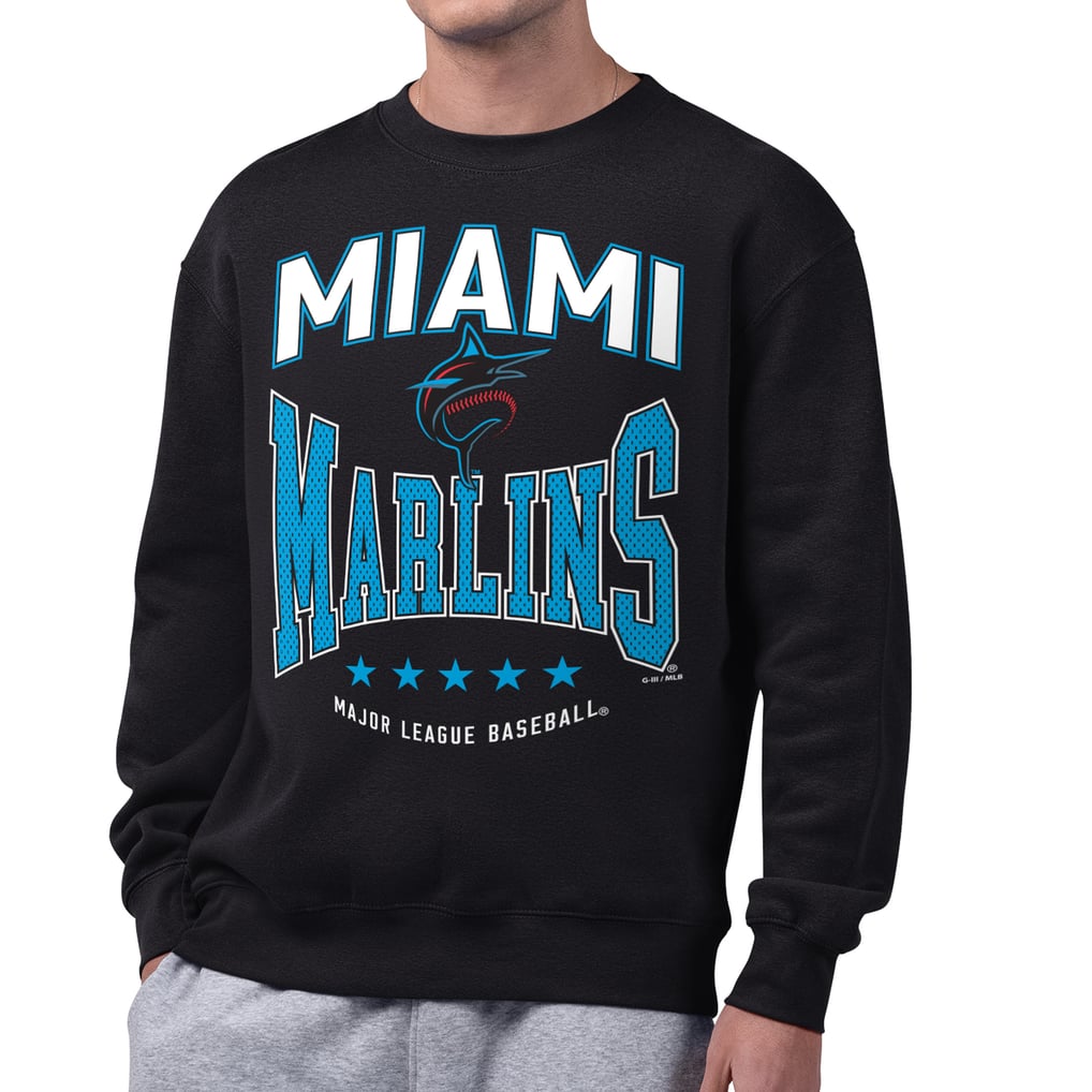  Miami Marlins Starter Center Squeeze Fleece Sweatshirt - Black