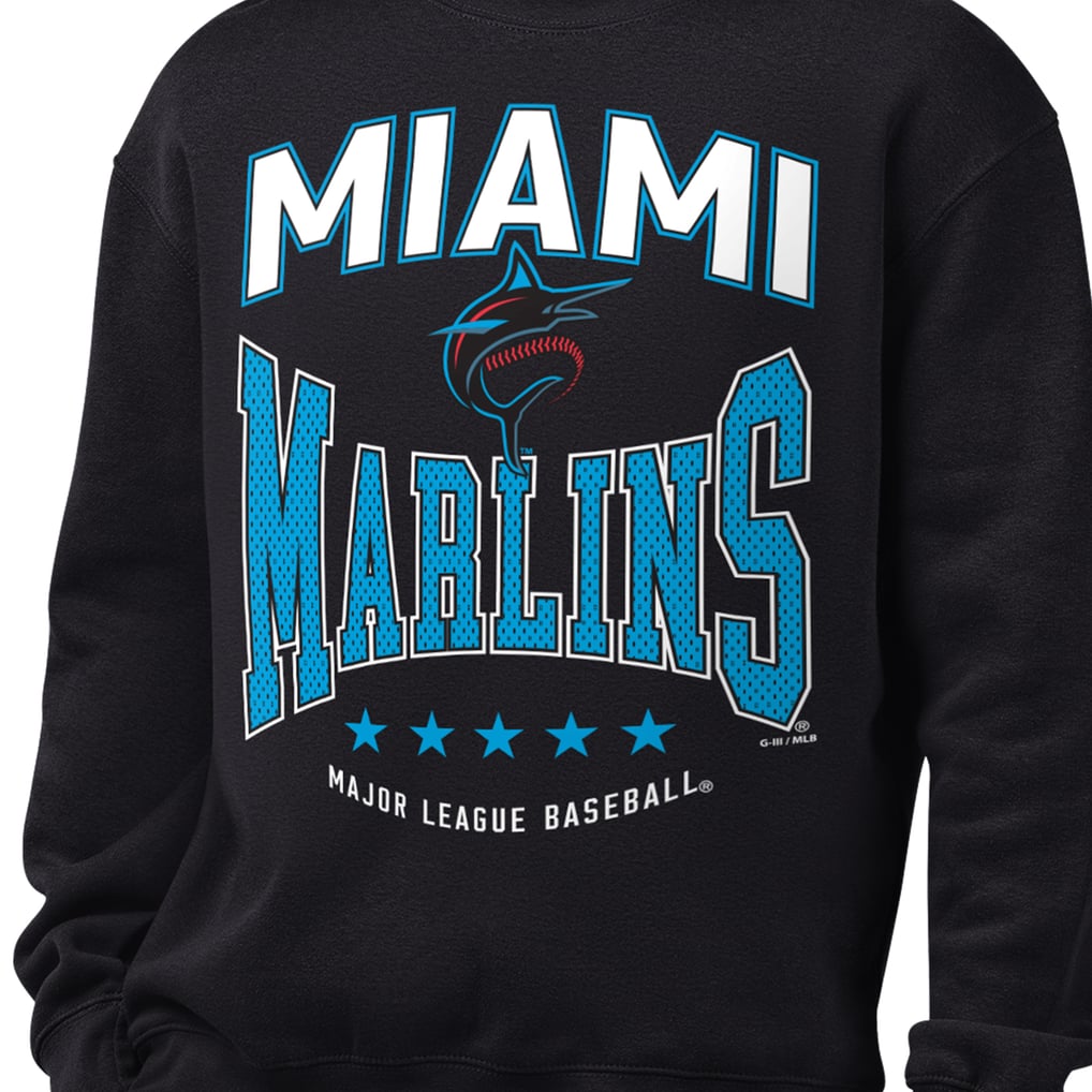  Miami Marlins Starter Center Squeeze Fleece Sweatshirt - Black