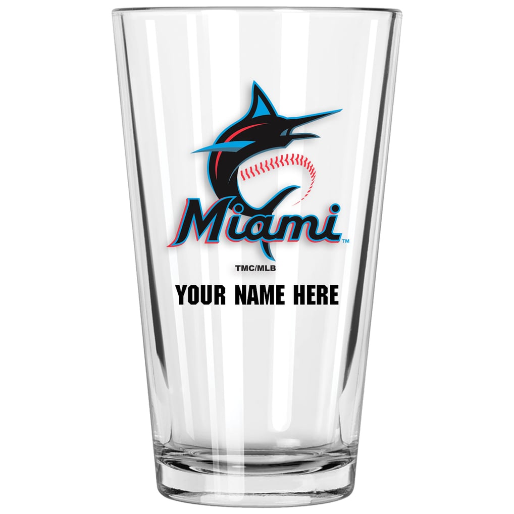 Miami Marlins 16oz. Personalized Pint Glass