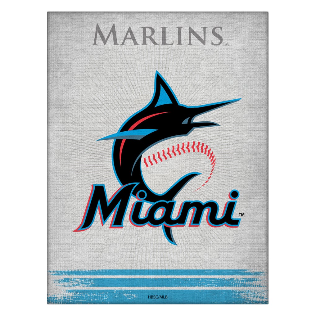 Miami Marlins 24" x 32" Splash Canvas Wall Art