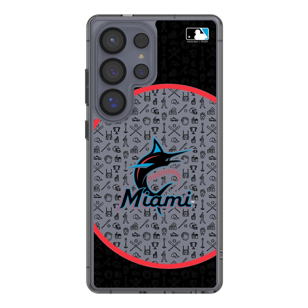 Miami Marlins Circle Design Galaxy Clear Phone Case