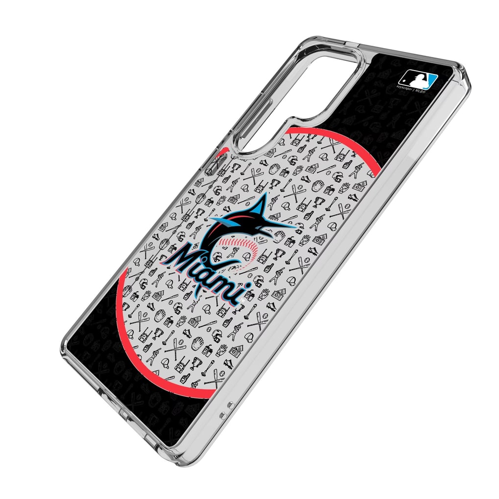 Miami Marlins Circle Design Galaxy Clear Phone Case