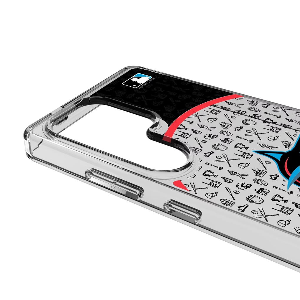 Miami Marlins Circle Design Galaxy Clear Phone Case