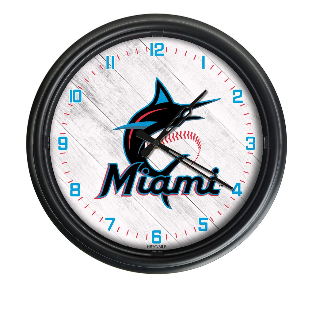 Miami Marlins Indoor/Outdoor LED Wall Clock