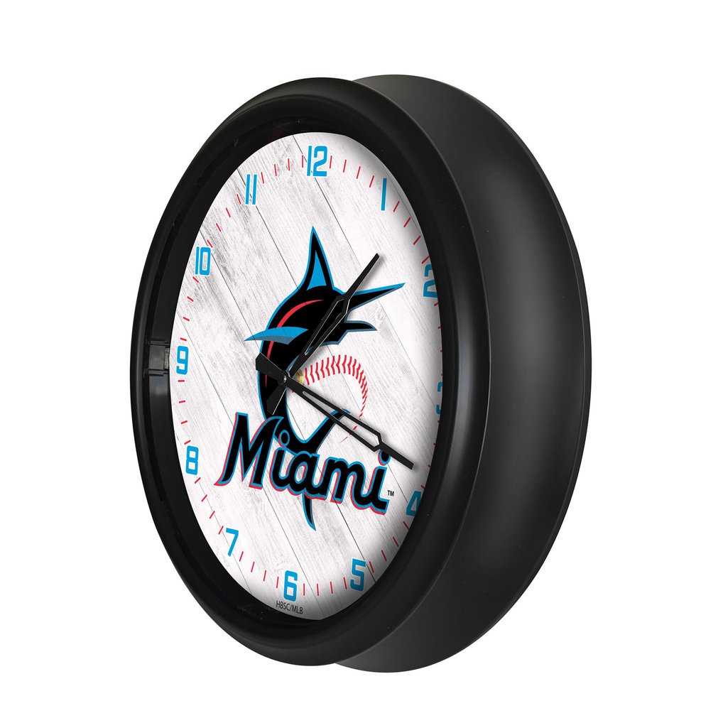 Miami Marlins Indoor/Outdoor LED Wall Clock