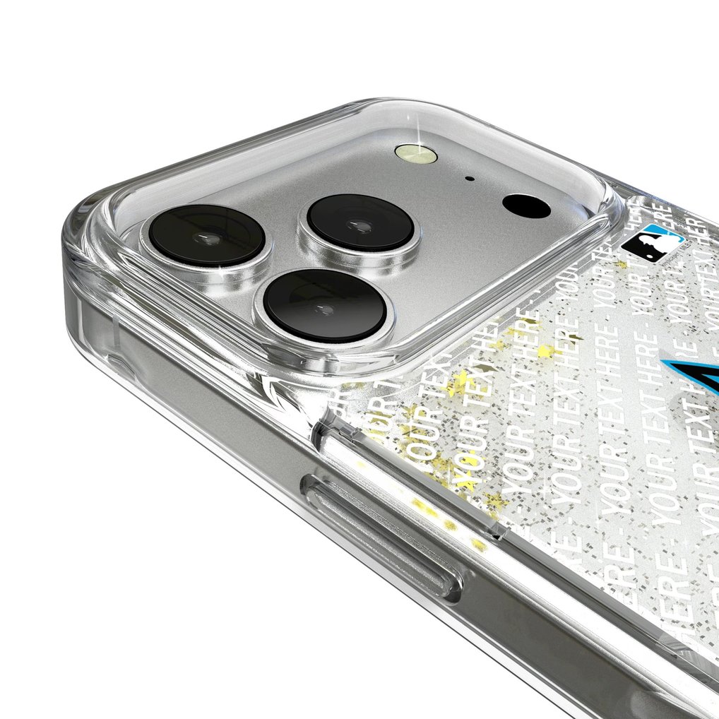 Miami Marlins iPhone Personalized Glitter Case