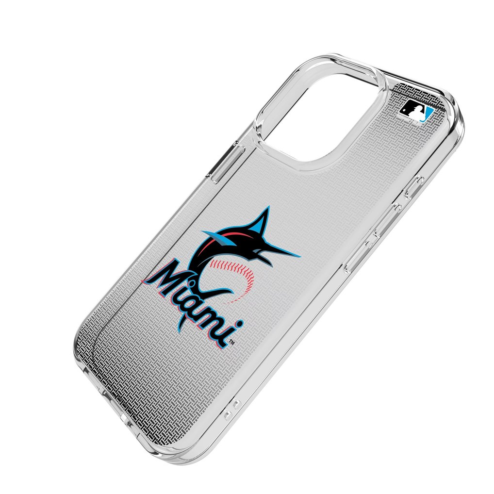 Miami Marlins Linen Logo iPhone Clear Case