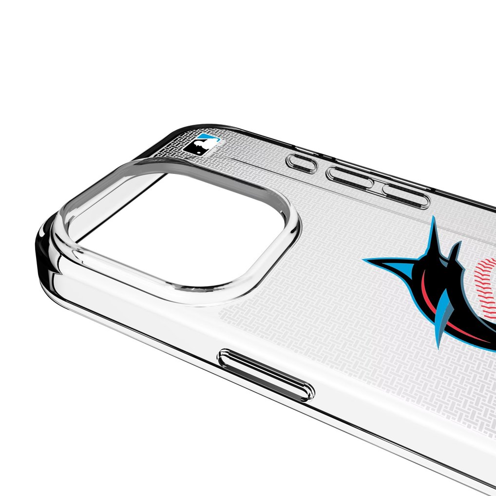 Miami Marlins Linen Logo iPhone Clear Case