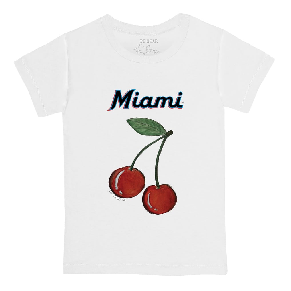 Miami Marlins Tiny Turnip  Toddler Cherries T-Shirt - White