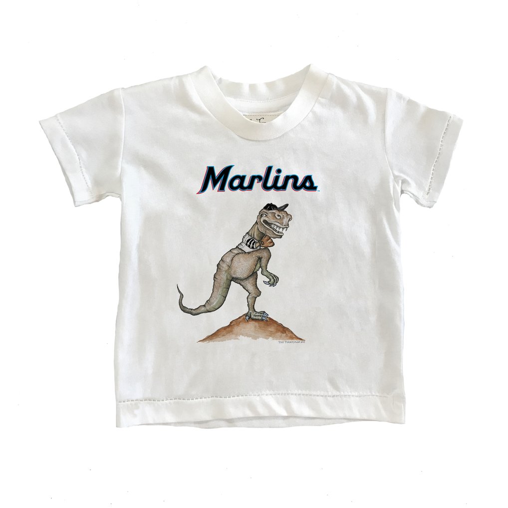 Miami Marlins Tiny Turnip Toddler TT Rex T-Shirt - White